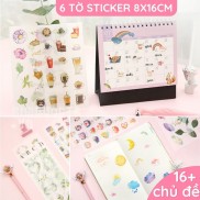 [Mã LIFE5510K giảm 10K đơn 20K] [Bộ 6 tờ] Sticker dán sổ nhật ký valy túi xách mũ bảo hiểm theo chủ đề ST02